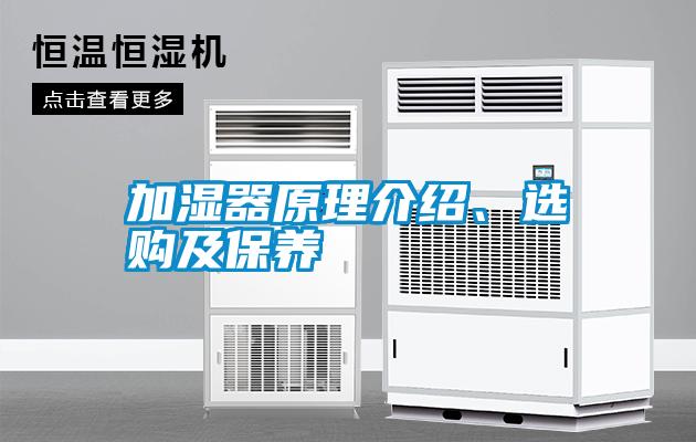 加濕器原理介紹、選購及保養(yǎng)