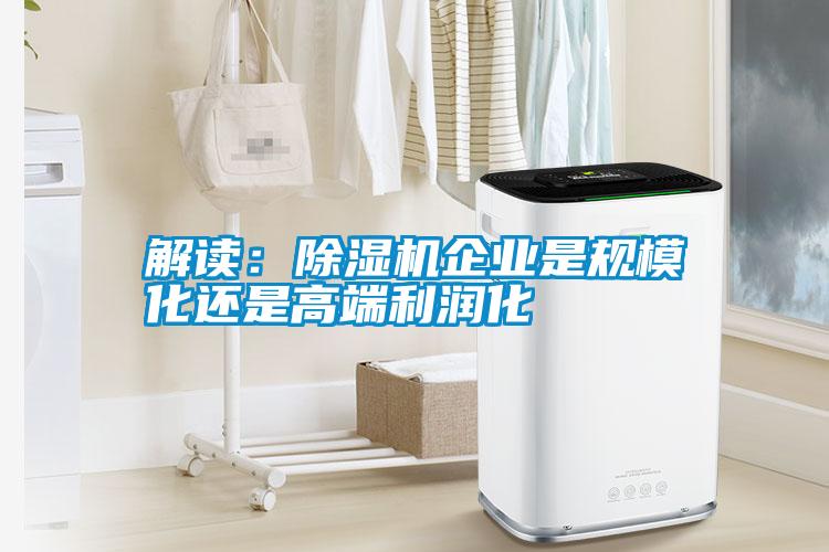 解讀：除濕機企業(yè)是規(guī)?；€是高端利潤化