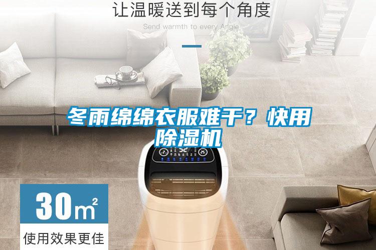 冬雨綿綿衣服難干？快用除濕機