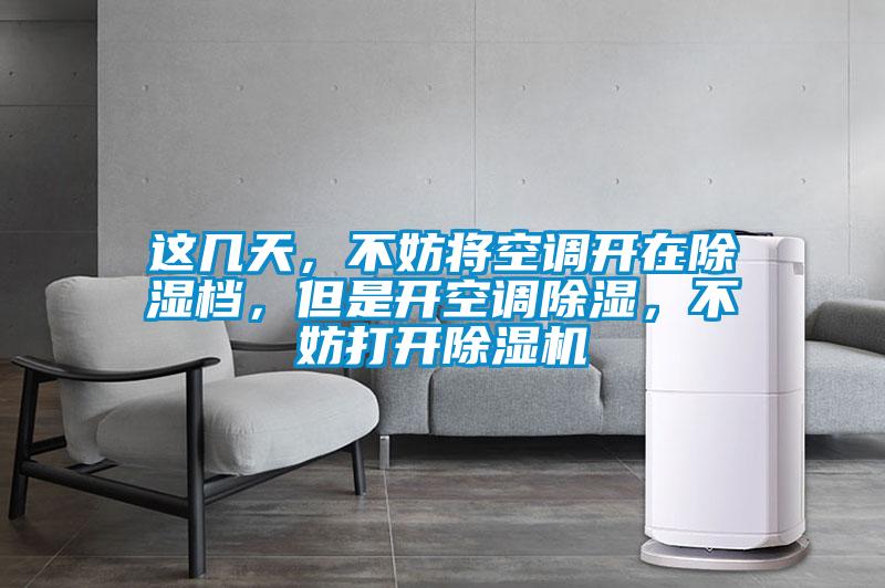 這幾天，不妨將空調(diào)開在除濕檔，但是開空調(diào)除濕，不妨打開除濕機(jī)