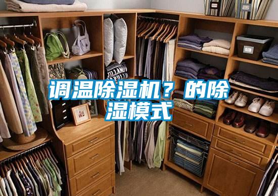 調(diào)溫除濕機(jī)？的除濕模式