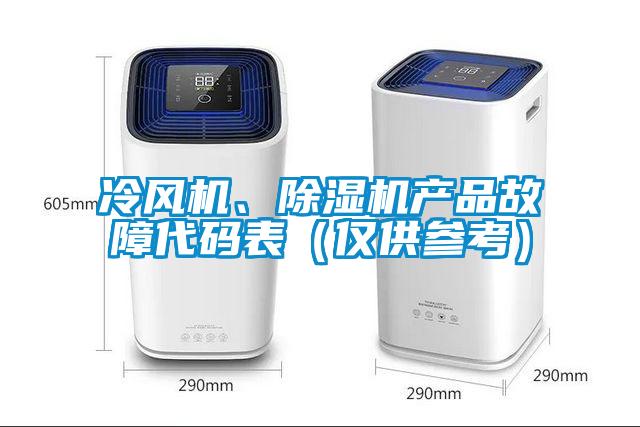 冷風(fēng)機(jī)、除濕機(jī)產(chǎn)品故障代碼表（僅供參考）