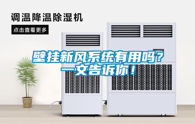 壁掛新風系統(tǒng)有用嗎？一文告訴你！