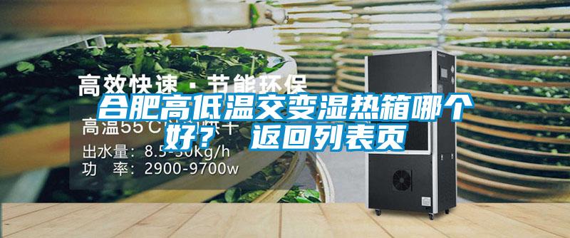 合肥高低溫交變濕熱箱哪個好？ 返回列表頁