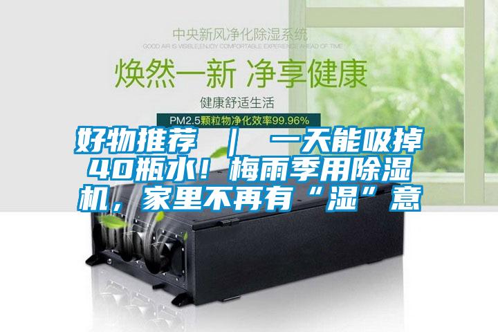 好物推薦 ｜ 一天能吸掉40瓶水！梅雨季用除濕機，家里不再有“濕”意