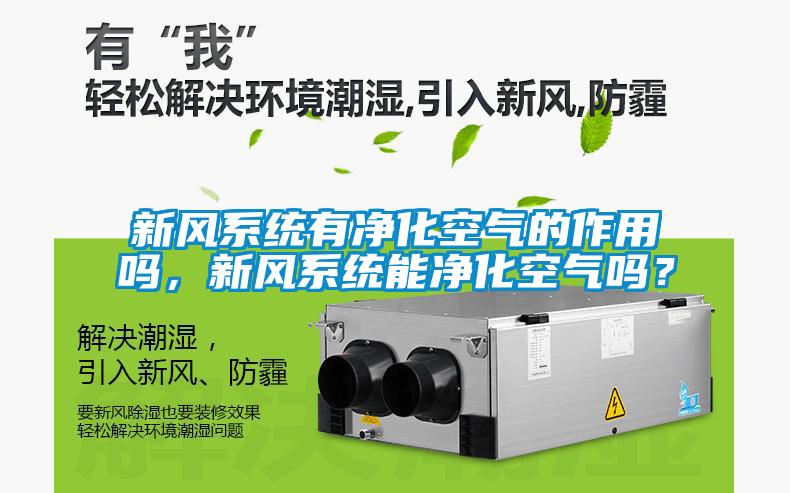 新風(fēng)系統(tǒng)有凈化空氣的作用嗎，新風(fēng)系統(tǒng)能凈化空氣嗎？